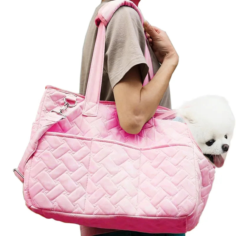 حقيبة حمل محمولة للحيوانات الأليفة للكلاب والقطط الصغيرة، حقيبة يد للكلاب الصغيرة، شبكة تهوية ببطانة ناعمة، حقيبة حمل للحيوانات الأليفة للسفر والنزهات في الهواء الطلق