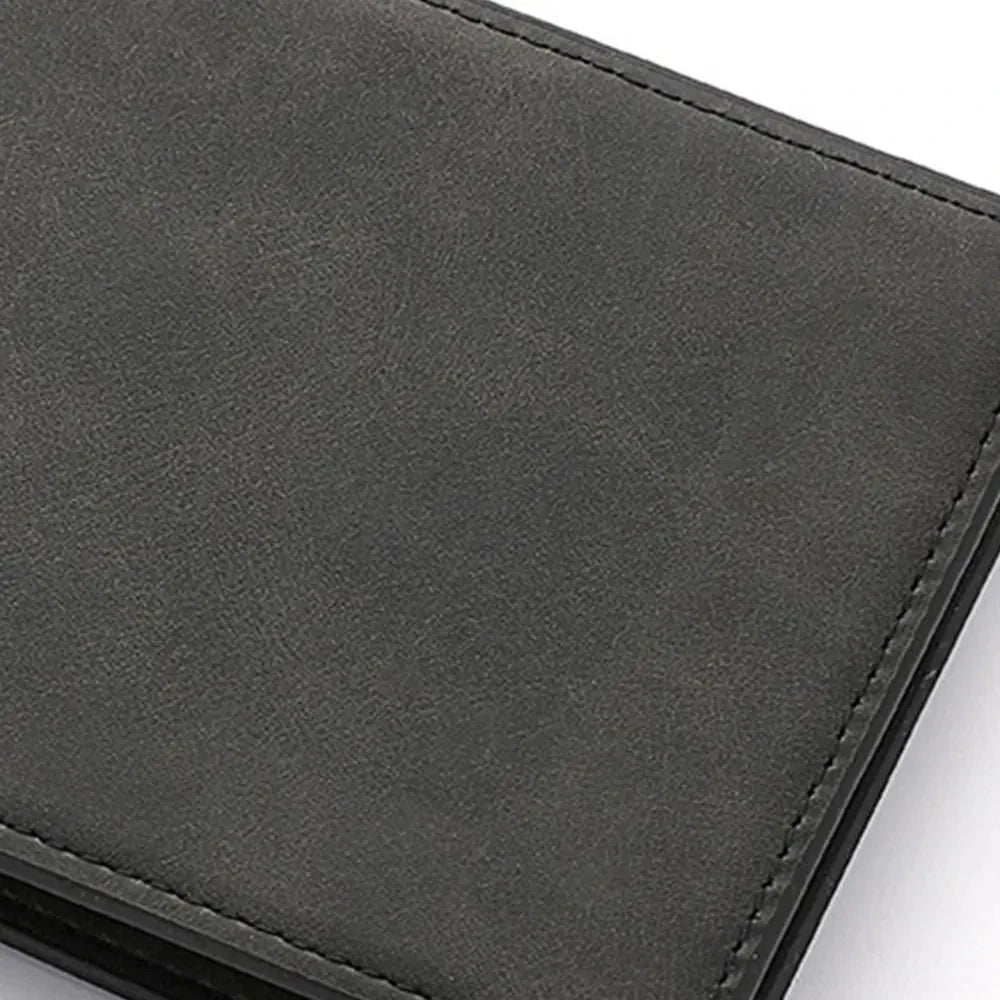 Fashionable Large-Capacity PU Leather Wallet for Men Folding Money Bag Lightweight Short Purse with Multi-Card Slots